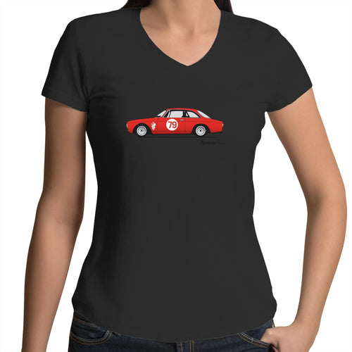 Alfa 105 GTV - Womens V-Neck T-Shirt