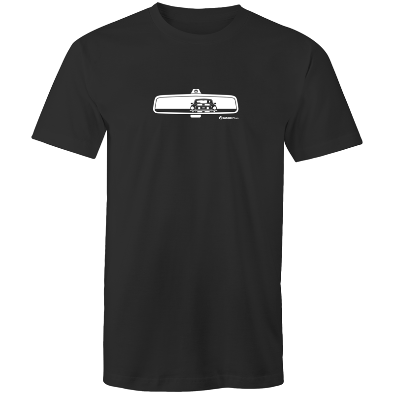 3XL Black Mustang Rearview Mens T-Shirt  - WAREHOUSE