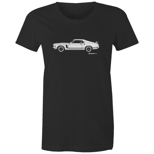 Mustang Side View - Women's Organic Maple Tee