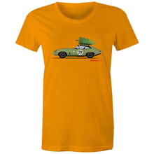 Christmas Jaguar E-Type Series  - Women's Maple Tee
