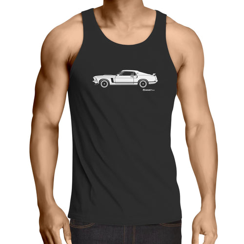 Mustang Side View Lowdown - Mens Singlet Top