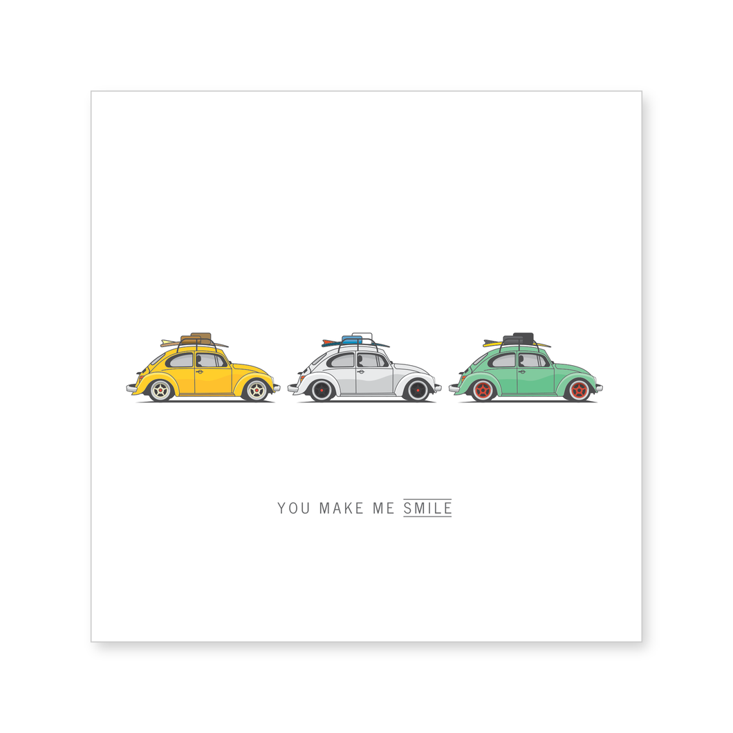 You Make Me Smile – Beetle Digital Printable Greeting Card