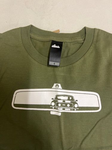 Size 4 Army Green Mustang Rearview Kids Youth T-Shirt - WAREHOUSE