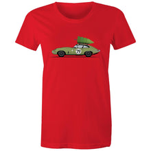 Christmas Jaguar E-Type Series  - Women's Maple Tee