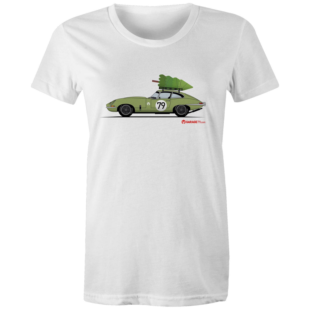 Christmas Jaguar E-Type Series  - Women's Maple Tee