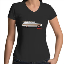 Falcon Surfing Wagon Womens V-Neck T-Shirt