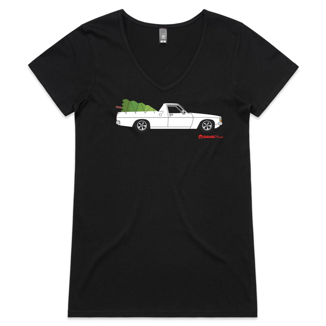 Gavan's Christmas WB Ute Womens V-Neck T-Shirt