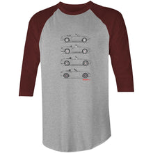 MX5 collection Raglan 3/4 Sleeve T-Shirt