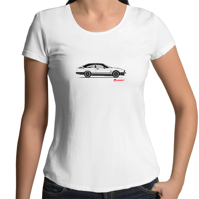 Alfa GTV6 Side - Womens Scoop Neck T-Shirt