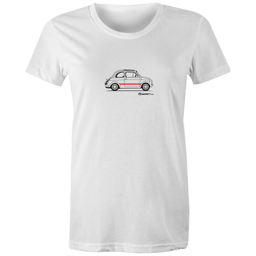 Fiat Side with Red - Women's Crew Neck T-Shirt